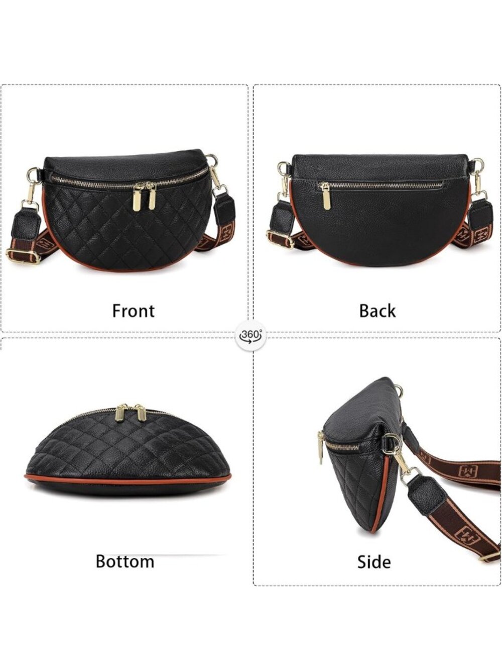 Trendy Small Crossbody Sling Bag for Women - Anti-Theft Leather Fanny Pack for - Picture 6 of 8